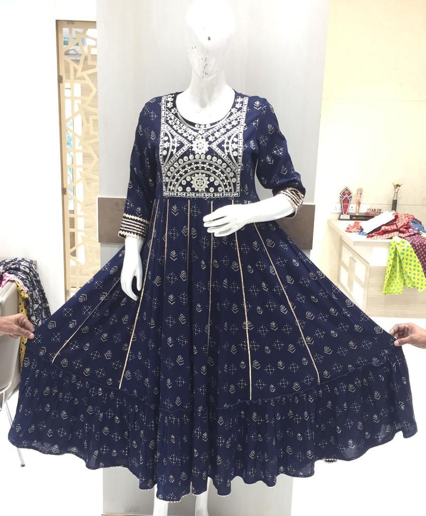 Anarkali Navy embordired -1758 D