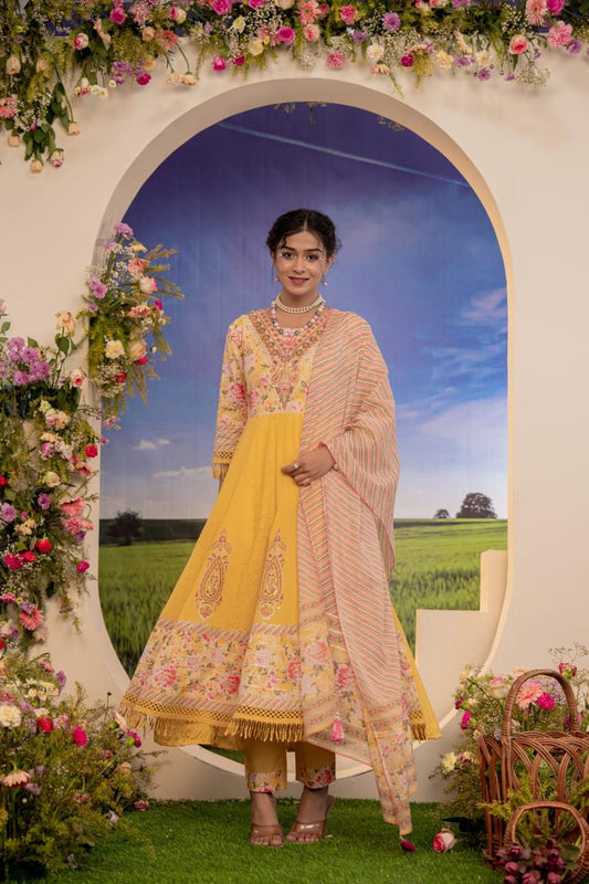 Anarkali Yellow -2101 D