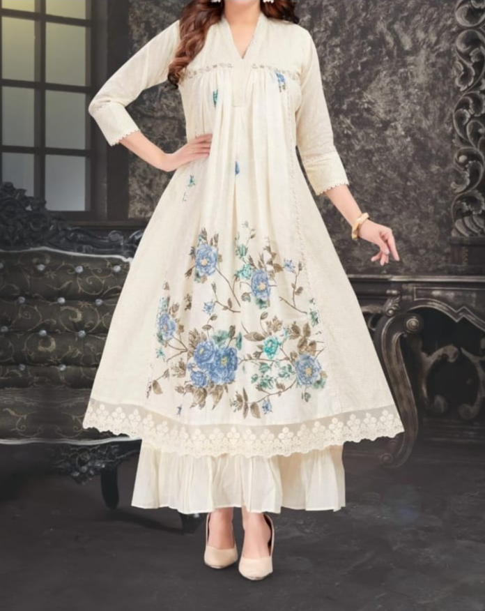 Anarkali Blue flower -2437