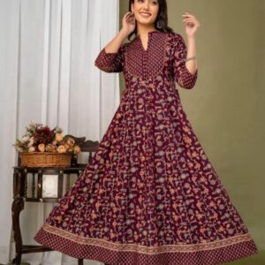 Dress wanita rayon india print