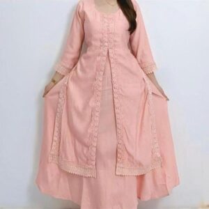 Dress wanita asli india katun dusty pink