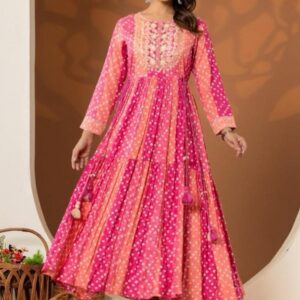 Dress wanita rayon india printing