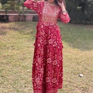 Dress wanita rayon india printing
