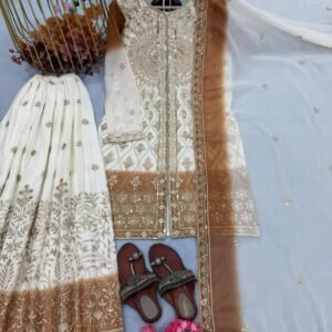 Setelan baju india sifon berpayet