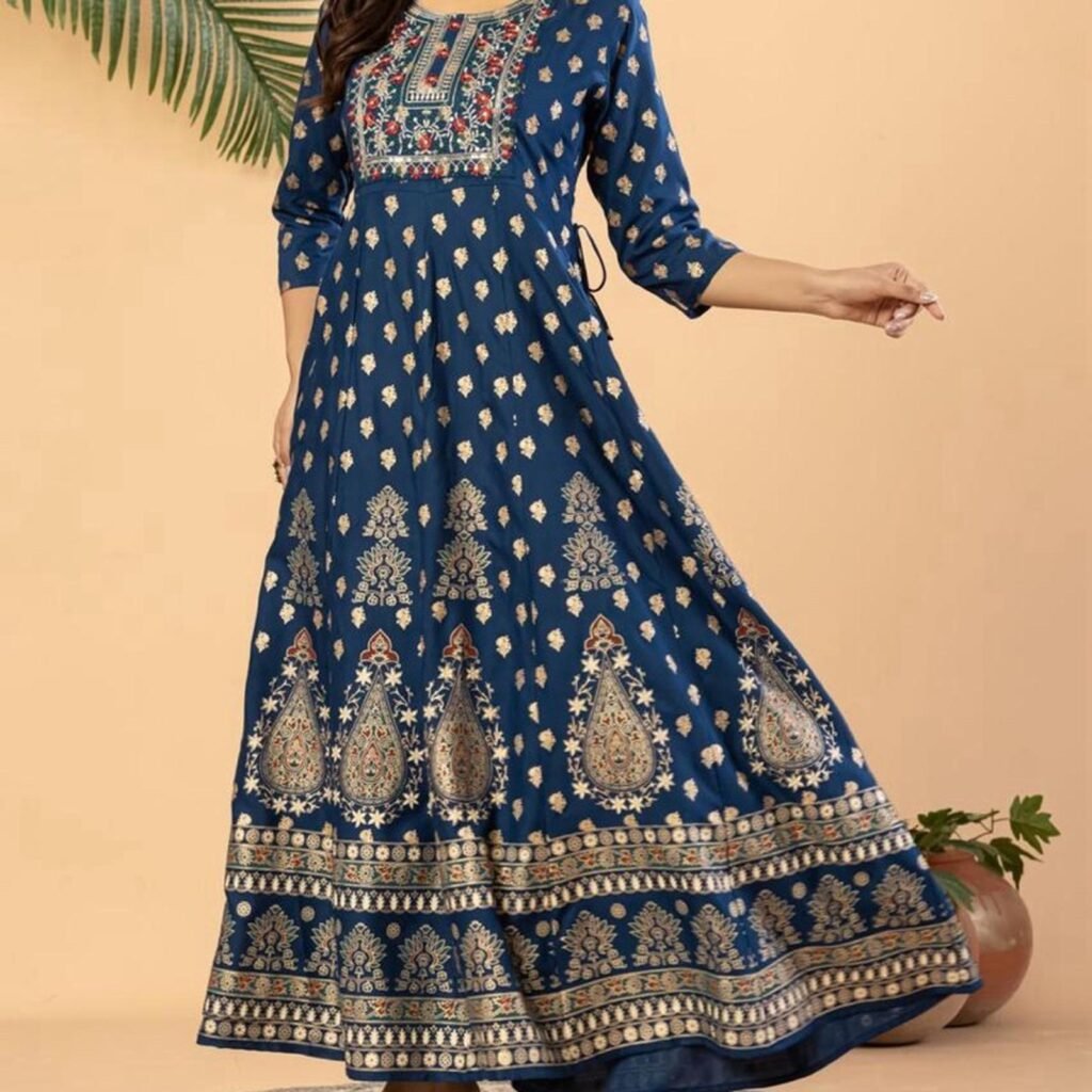 Dress India Rayon Premium Navy