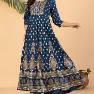 Dress India Rayon Premium Navy