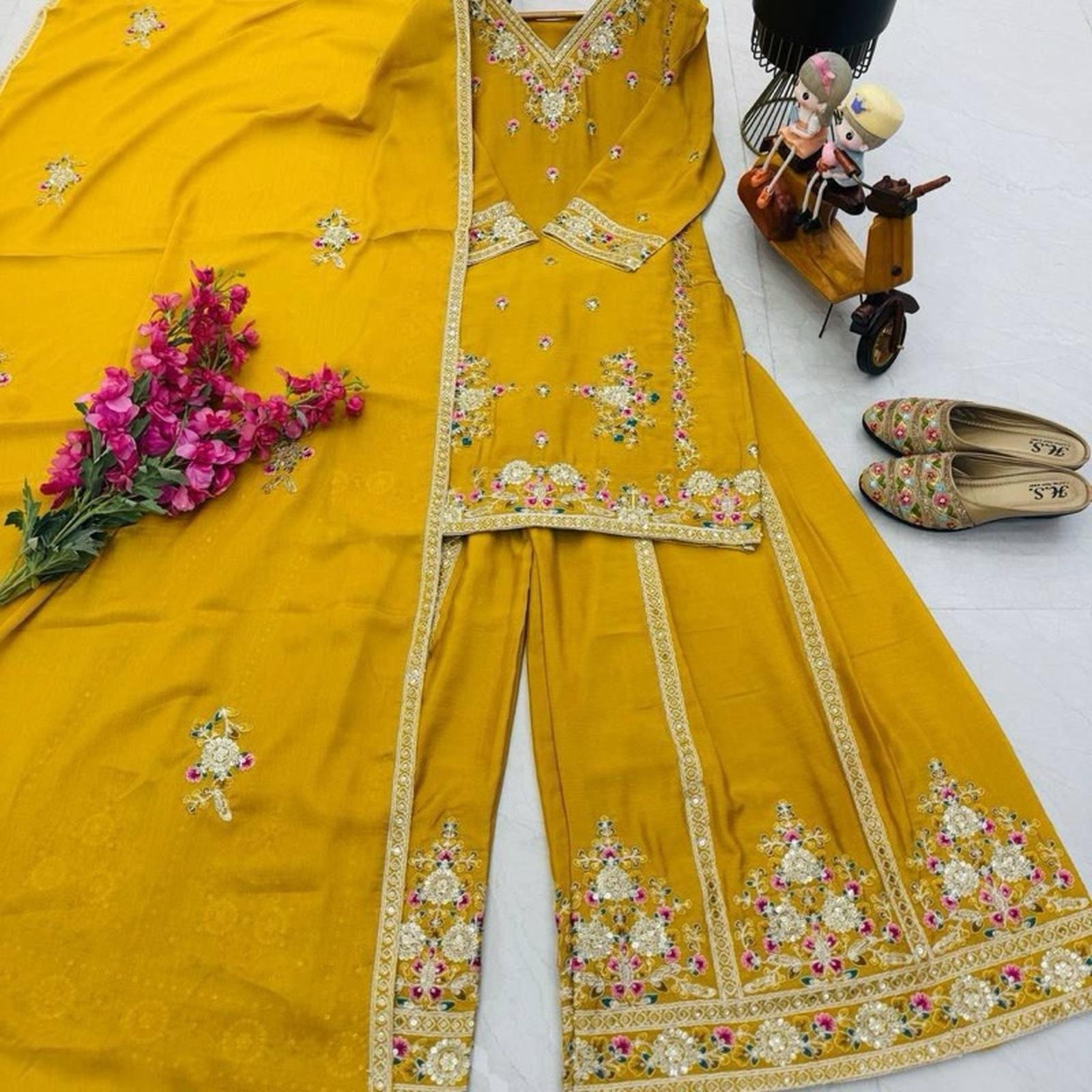 Setelan baju celana palazo india
