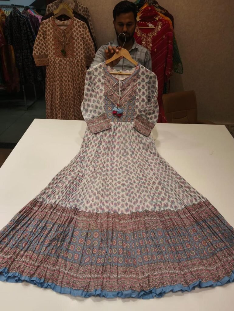 Single dress bahan katun lembut warna biru