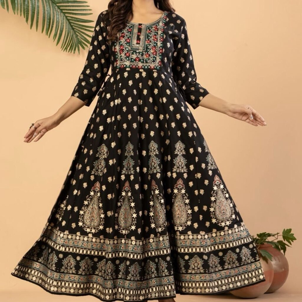 Dress India Rayon hitam