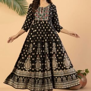 Dress India Rayon hitam