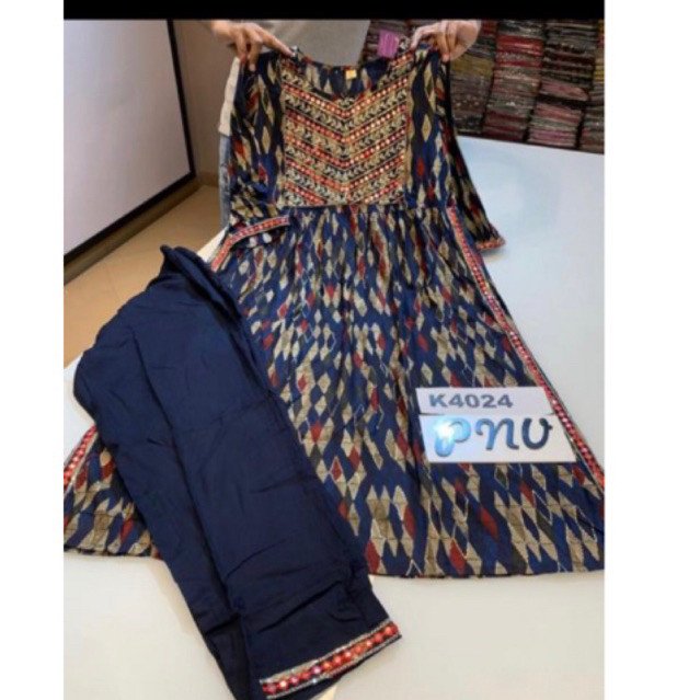 baju india ori setelan pnv biru