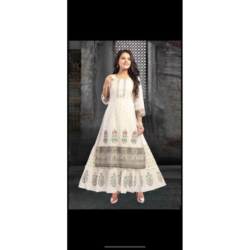Dress ori india katun dua layer - Gambar 2