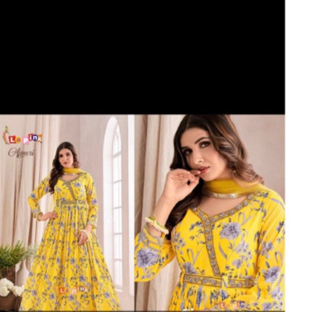 Dress ori india lapink kuning premium - Gambar 2