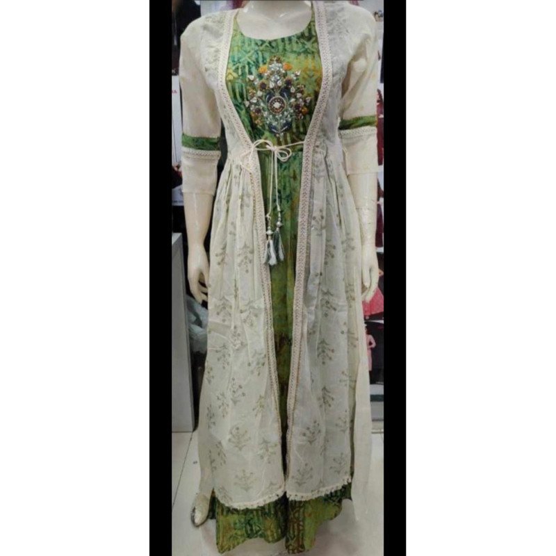 Dress ori india katun rompi hijau - Gambar 2