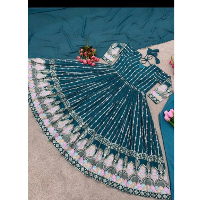 Dress ori india livi bordir mewah - Gambar 3