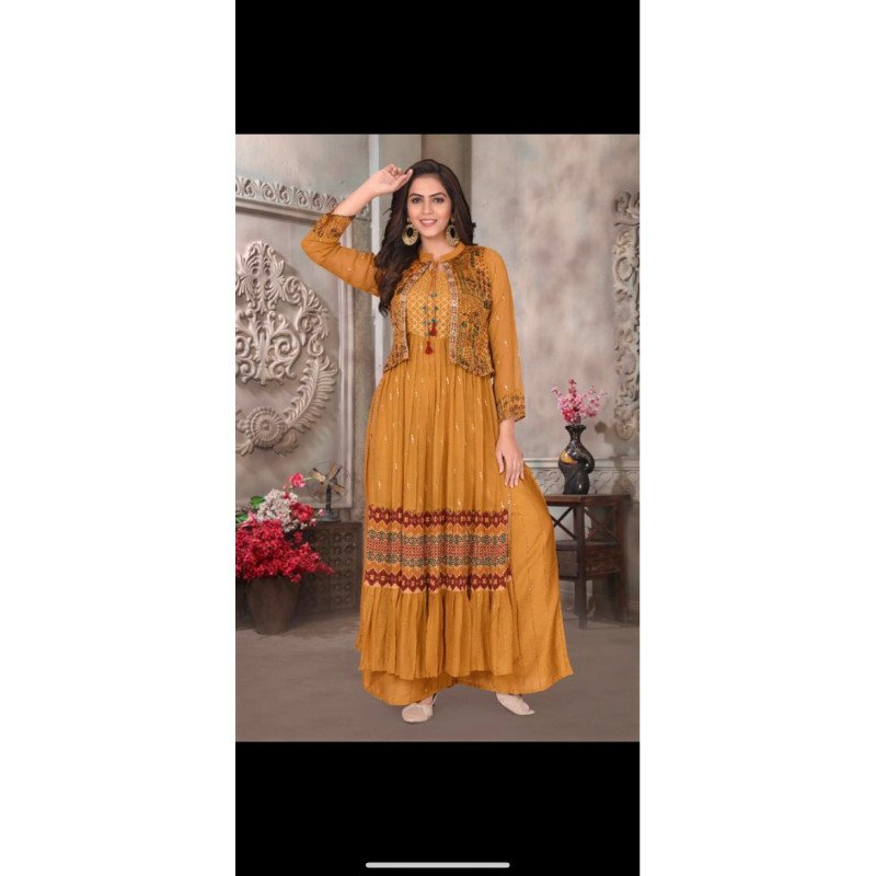 baju ori india setelan palazzo dan rompi - Gambar 2