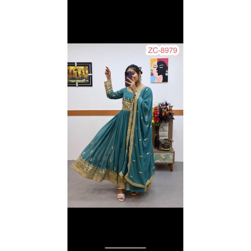 Dress ori india sifon dengan payet - Gambar 4