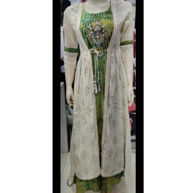 Dress ori india katun rompi hijau
