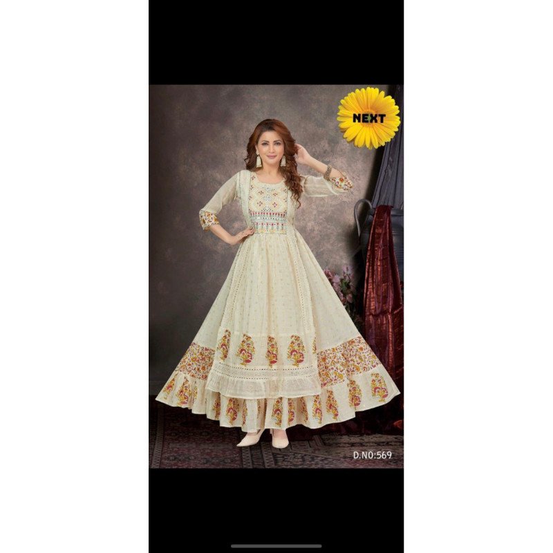 dress ori india katun model dua layer - Gambar 2