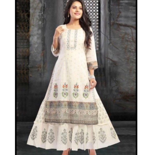 Dress ori india katun dua layer