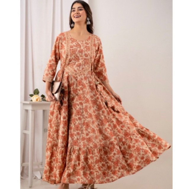 Dress ori india bahan katun halus megar