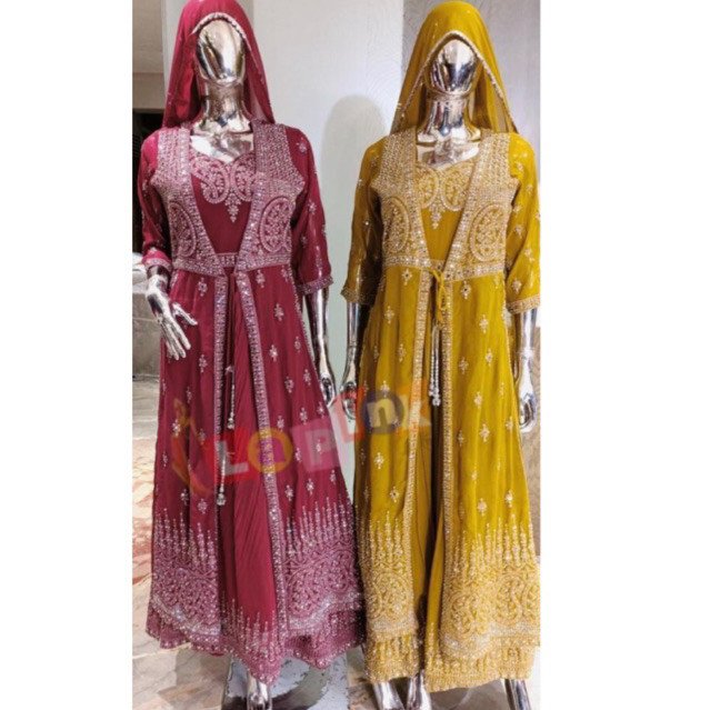 Dress ori india model rompi sifon payet kaca