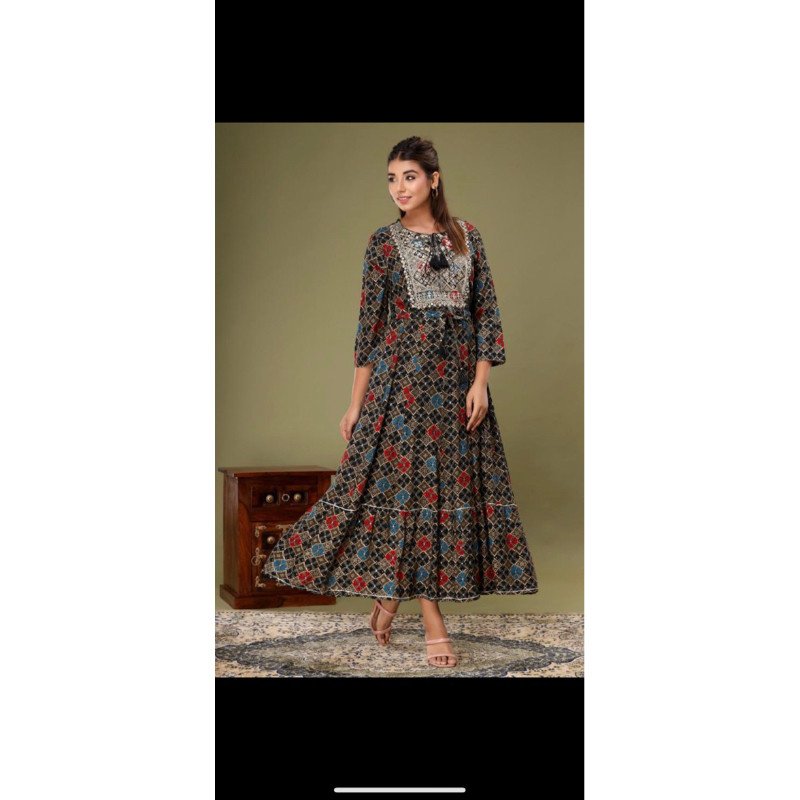Dress ori india rayon halus - Gambar 2