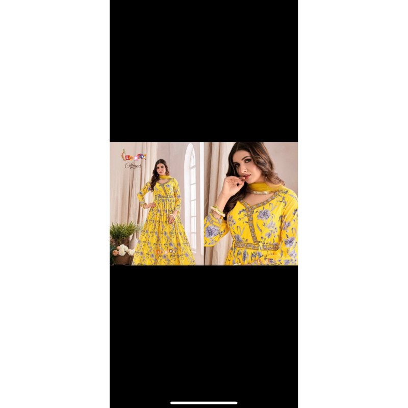 Dress ori india lapink kuning premium - Gambar 3
