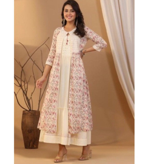 Dress ori india katun rompi bunga kecil