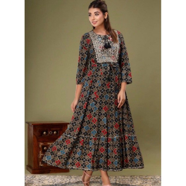 Dress ori india rayon halus