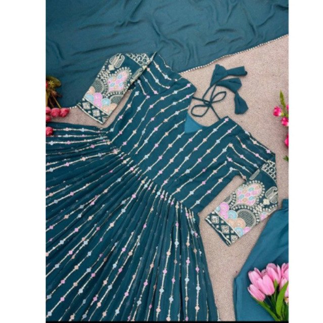 Dress ori india livi bordir mewah - Gambar 5