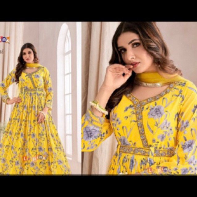 Dress ori india lapink kuning premium