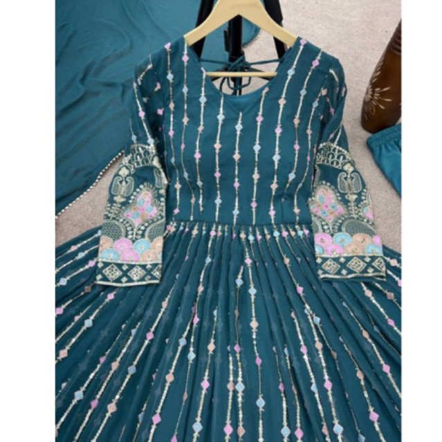 Dress ori india livi bordir mewah - Gambar 2
