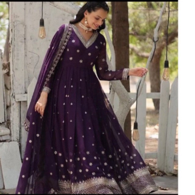 Gamis india sifon ungu (2942)