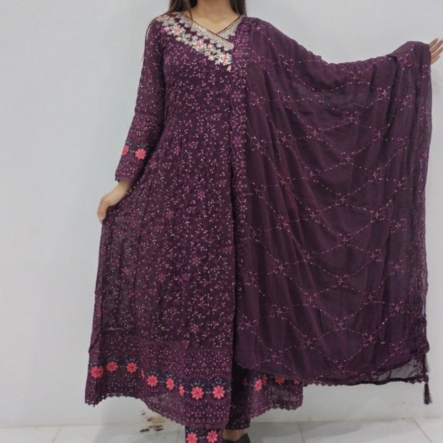 Baju dres ori india sifon bordiran(2619)