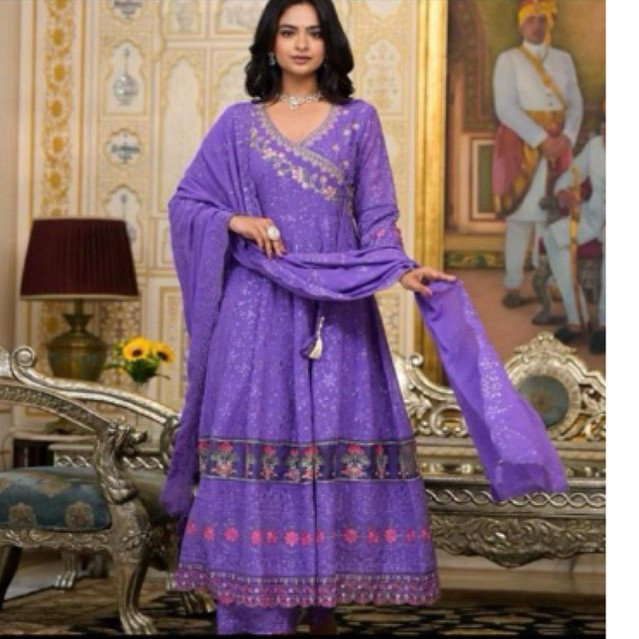 Dres wanita asli india motif bordiran (2804)
