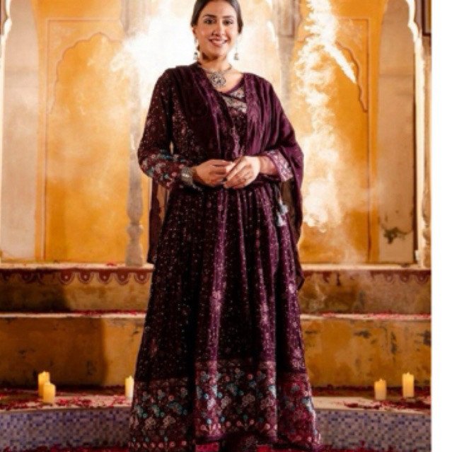 Dres wanita asli dari india sifon bordir