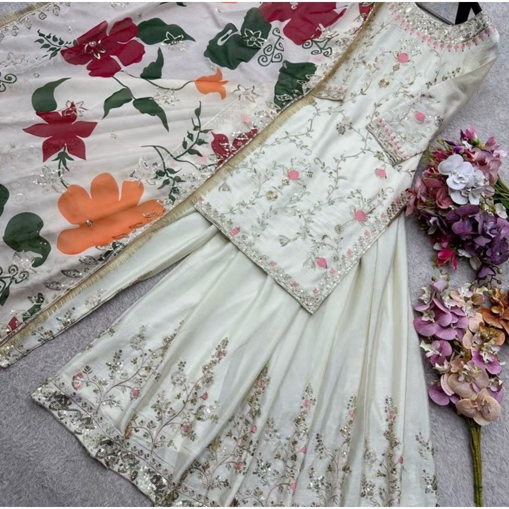 02. Setelan wanita celana palazo ori india premium