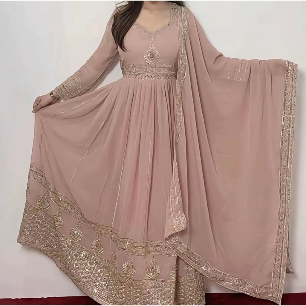 dress Wanita asli india sifon simple