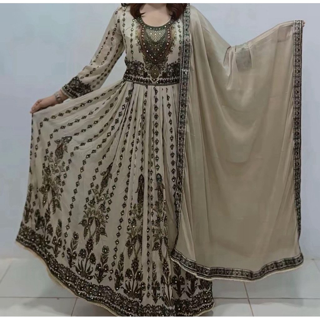 Gaun india wanita motif terbaru