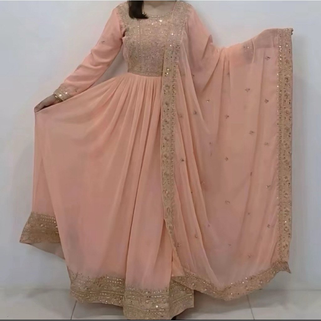 Dress wanita sifon india payet bordir(01)