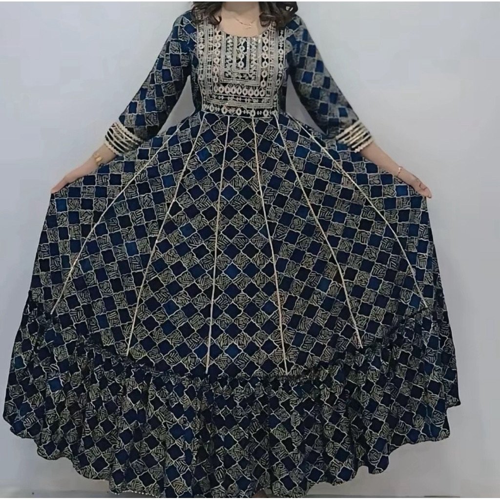 Dress wanita katun rayon india