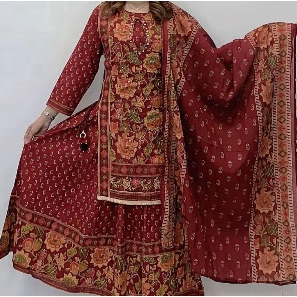 Dress wanita India model rompi lidah katun